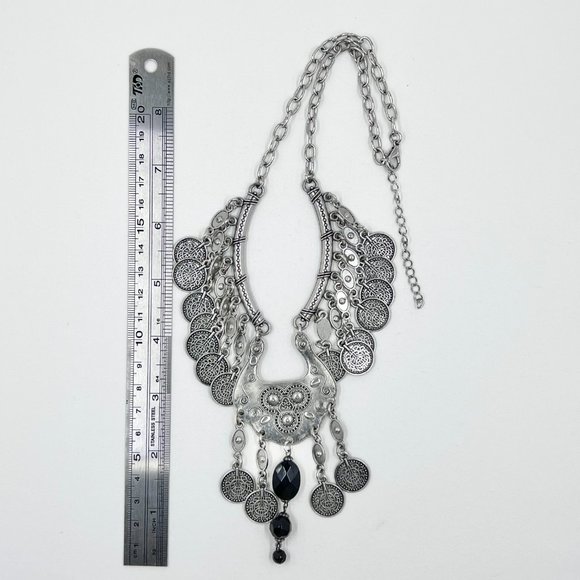 Up-Cycled - Paparazzi Treasure Temptress Antiqued Silver Faux Coin 16” Necklace - Picture 4 of 8